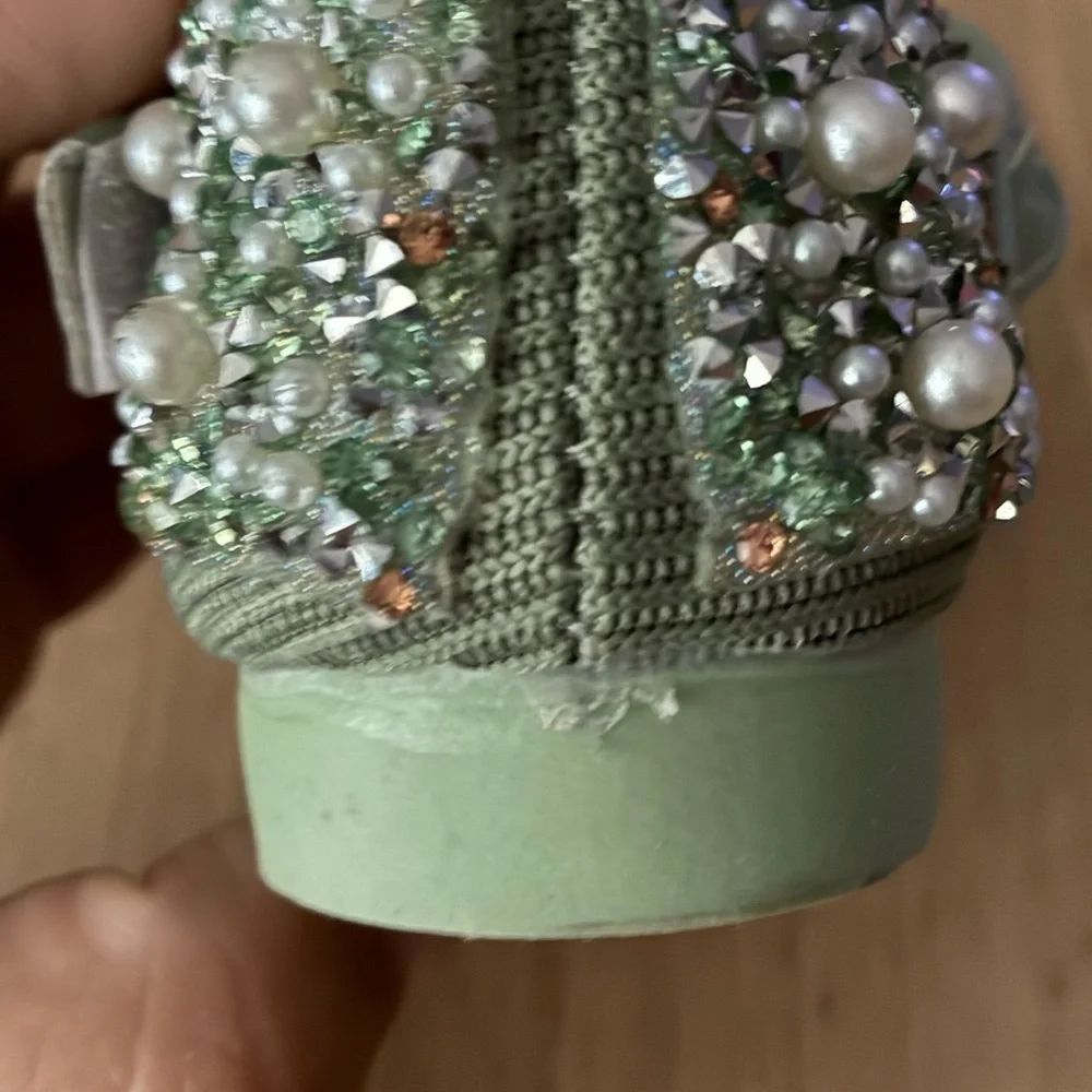 Meng Ke Xuan Elegant Kids' Sparkling Pearl Rhinestone Shiny Kids Princess Shoes